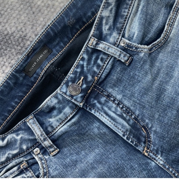 Silver Jeans Co. Elyse Curvy Fit Mid Rise Slim Boot Denim Jeans 28 x 33 - Picture 4 of 10